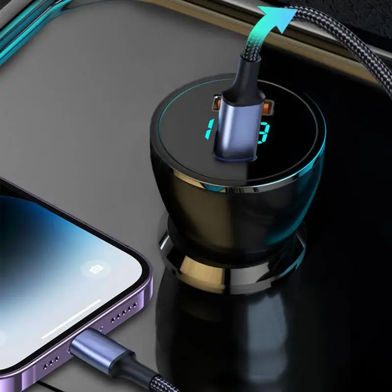 

Автомобильное зарядное устройство USB C Быстрая зарядка USB Type C Блок быстрой зарядки телефона Многоцелевые компактные аксессуары для телефонов для электричества
