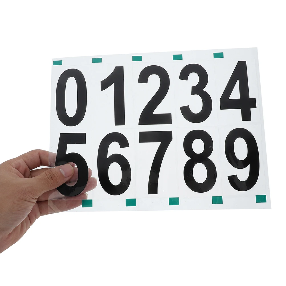 

4 Sheet Reflective Digital Labels Door Address Stickers Apartment Numbers House Home for Pvc Decorations