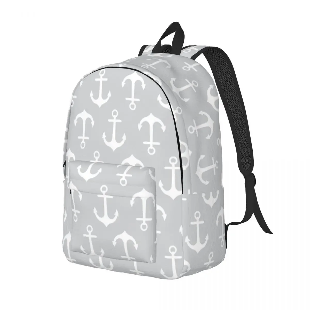 Anchor Aweigh Gray Backpack for Men Women Teenage Student Business Daypack College Shoulder Bag Outdoor