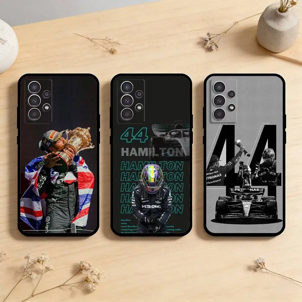 AAA 7x Champion H-Hamilton Phone Case For Samsung Galaxy A73,A72,A71,A70,A53,A52,A51,Others Soft Black Cover