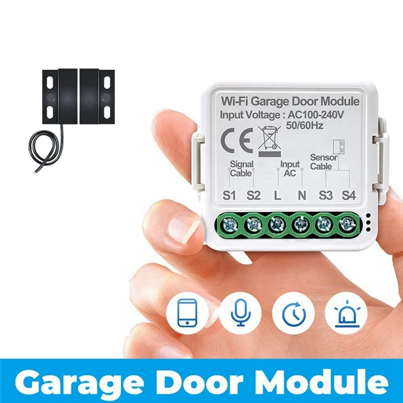 Ouvre-porte de garage WiFi intelligent, application de contrôleur, télécommande vocale, fonctionne avec Alexa, Google Home Assistant, Tuya