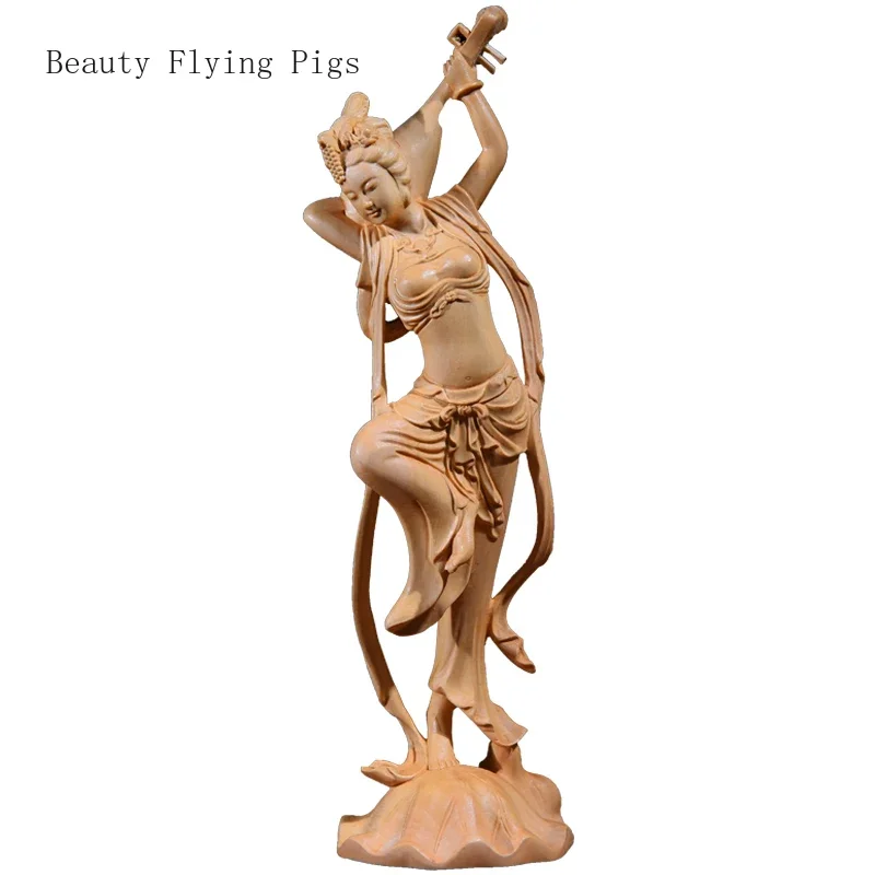 

Boxwood Carving, Flying Piano Beauty, Home Decoration, Solid Wood Carving, Wine Cabinet Office Crafts, Holiday Gifts