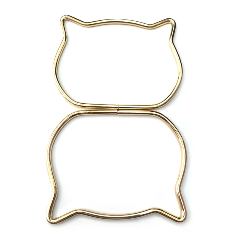 Creative Cat Ear Bag Handles Metal DIY Handbags Bags Purse Handmade Bag Accessories Round D-ring Hanging Buckle Hardware