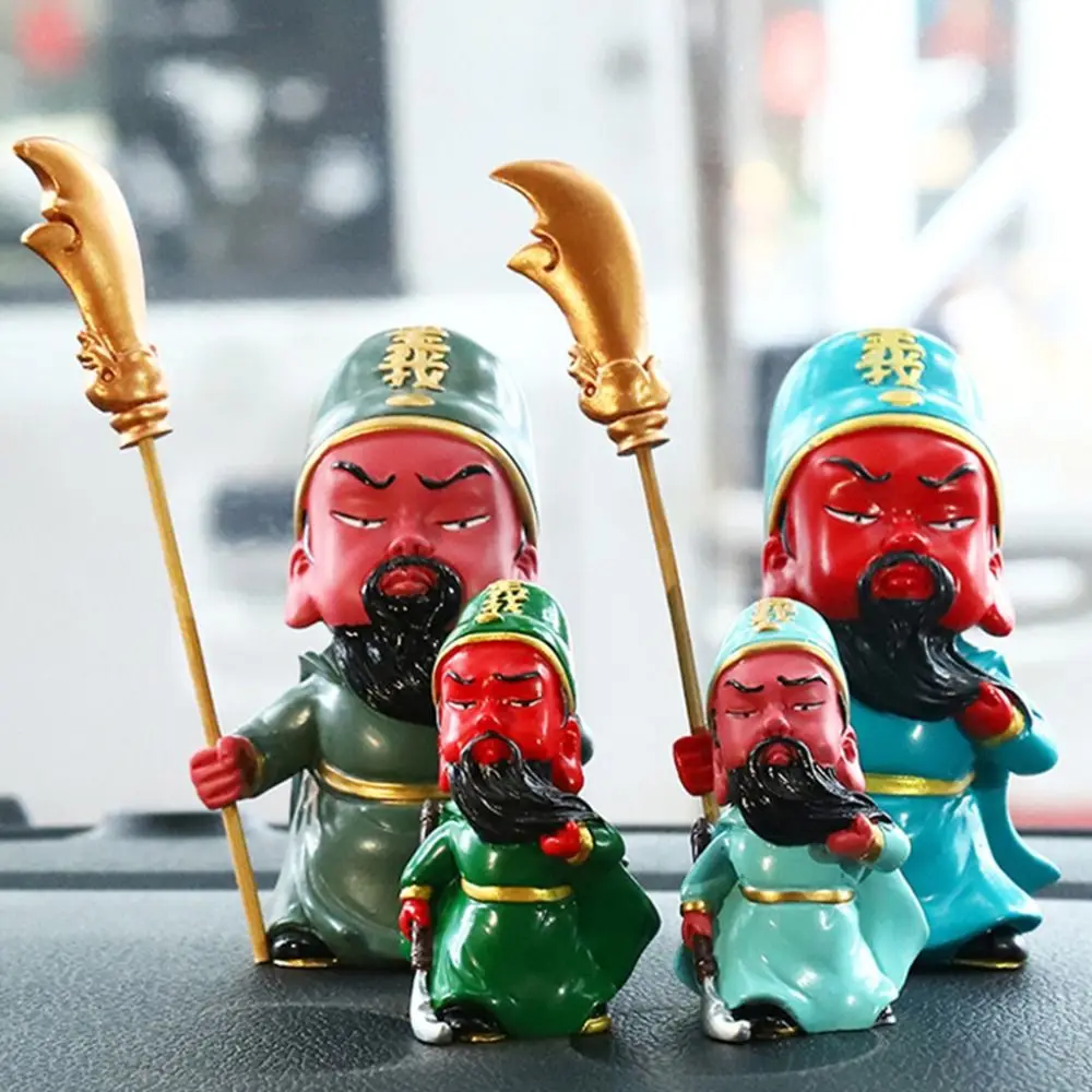 Home Decor Resin Car Ornaments Guan Gong Mini Handicraft ornaments Creative Exquisite Garden Statue Bedroom