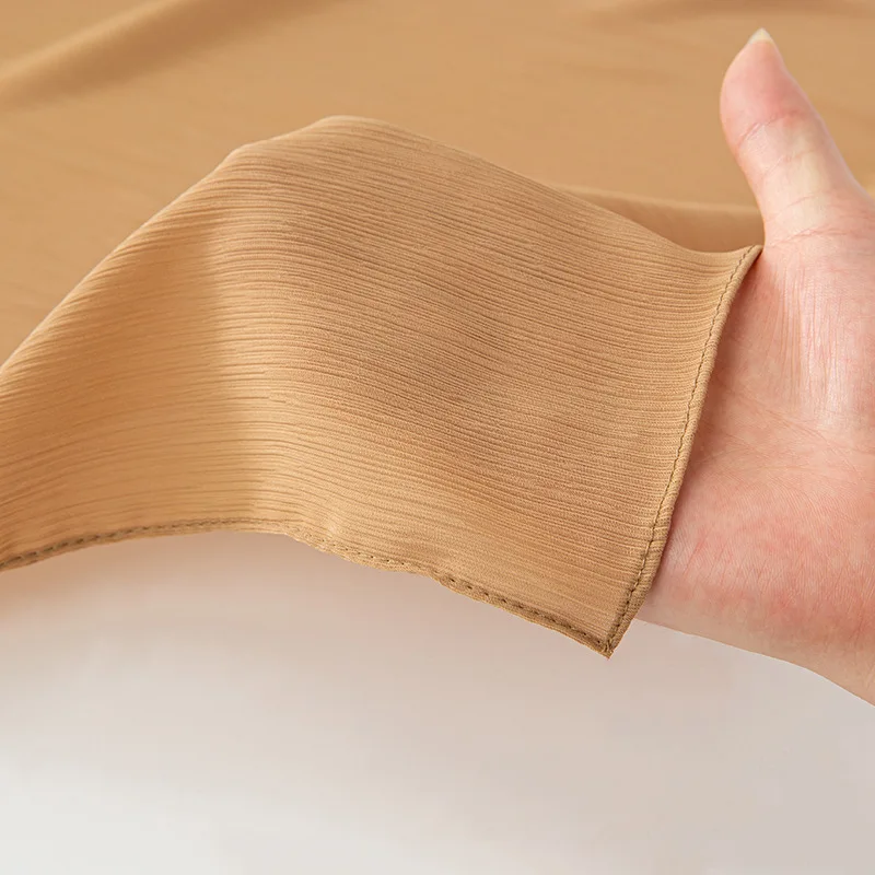 

Новый однотонный креповый шифоновый хиджаб для женщин, шарф, вечерние шали, мусульманский платок, исламская повязка на голову, дышащий тюрбан 180*70 см