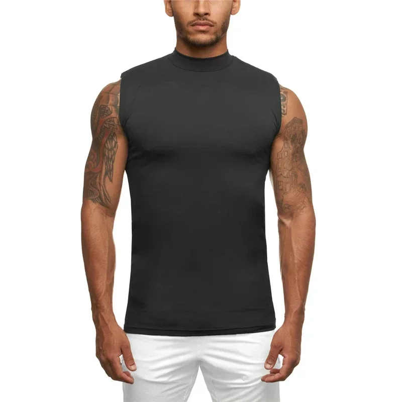 Compression Tank Top Men Gym Shirt Sleeveless Quick Dry Printing Sportswear Male Fitness Bodybuilding Vest Workout Muscle Top