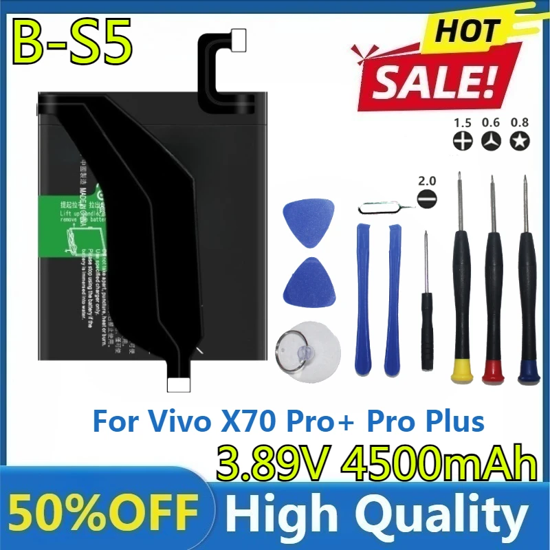 

Новый сменный аккумулятор для мобильного телефона B-S5 4500 мАч для Vivo X70 Pro + Pro Plus, запасная часть, аккумуляторы для телефона большой емкости