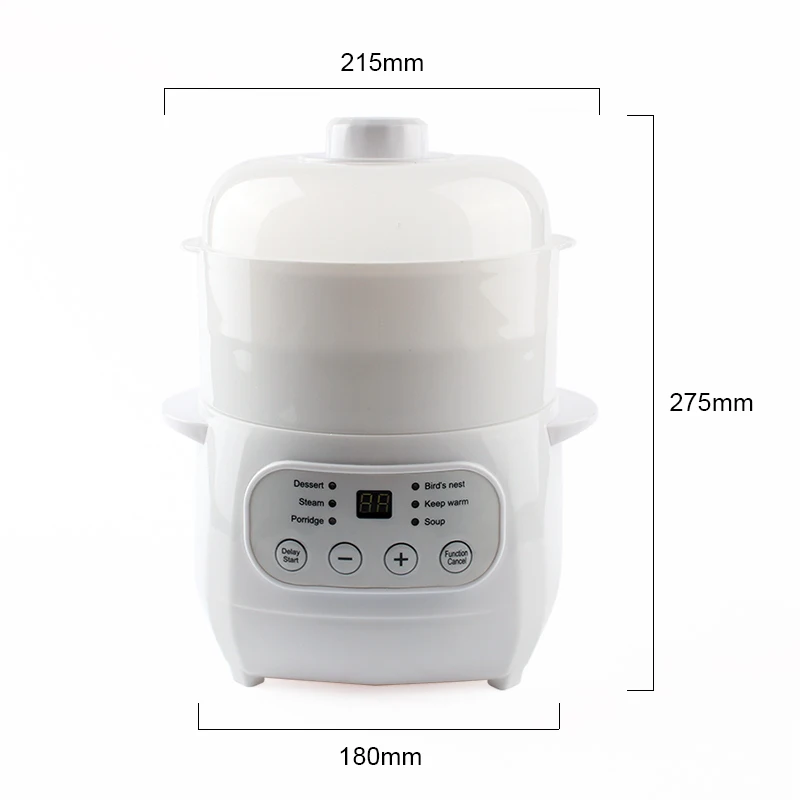 110V/220V Electric Ceramics Slow Cooker Water Stew Soup Porridge Health Pot Eggs Meal Steamer Simmer Baby Food Cooking Machine