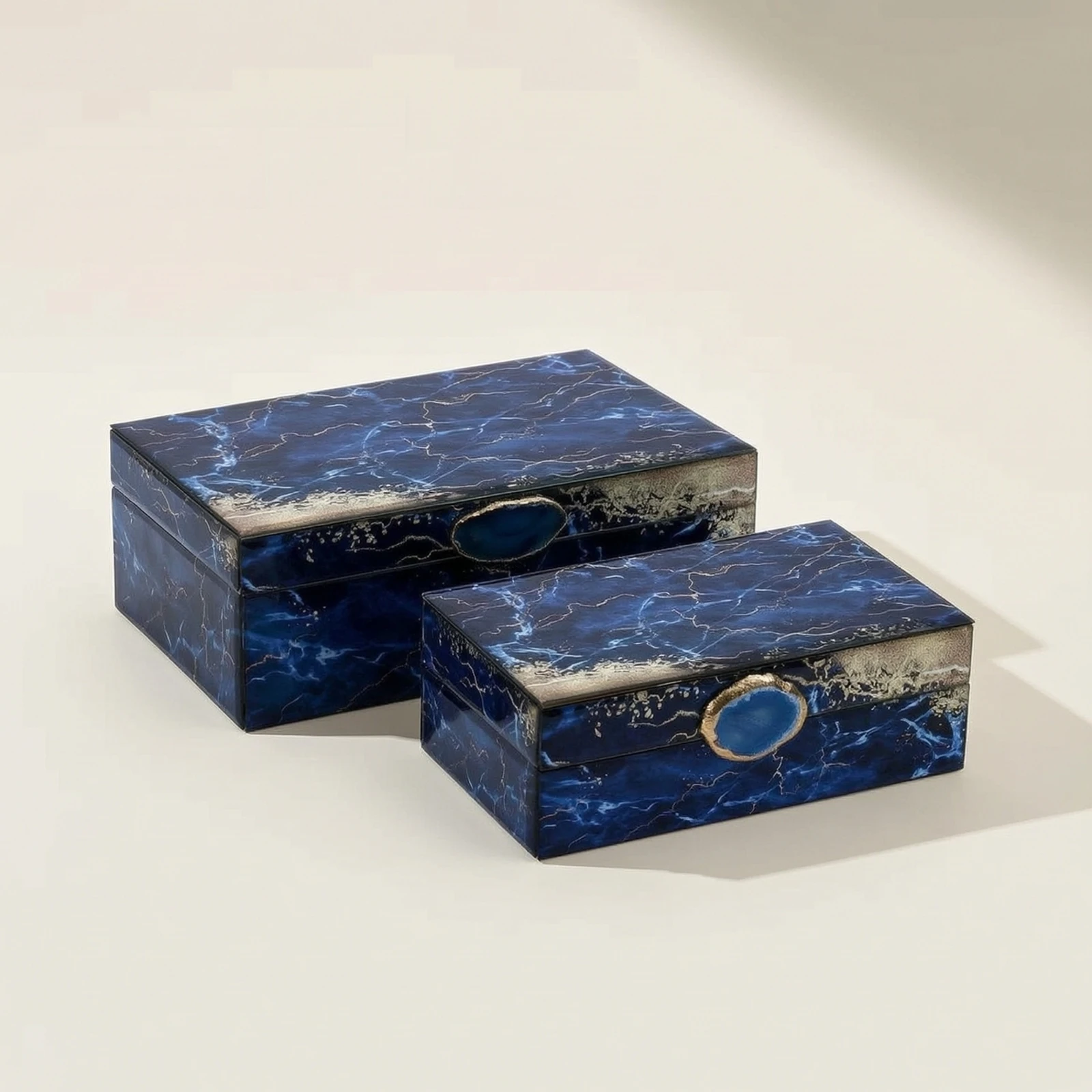 Glass Jewelry Box Rectangular Jewelry Box with Hinged Lid Elegant Practical for Women, Vanity, Dresser