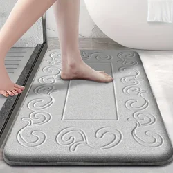 Simple thickened sponge bathroom absorbent foot mat flannel door anti-slip mat shower room carpet dirt-resistant entrance mat