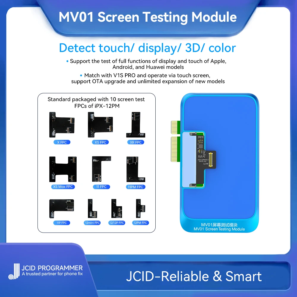 JC JCID V1S PRO MV01 Screen Testing Module For iPhone X 11 12 13 14 15 Pro Max Plus MINI Display touch full function test module