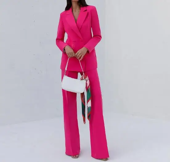 

2025 Autumn New Women's Fashion Commuter Solid Color Long Sleeve Button Top Pocket Straight Pants Set Women's Clothing