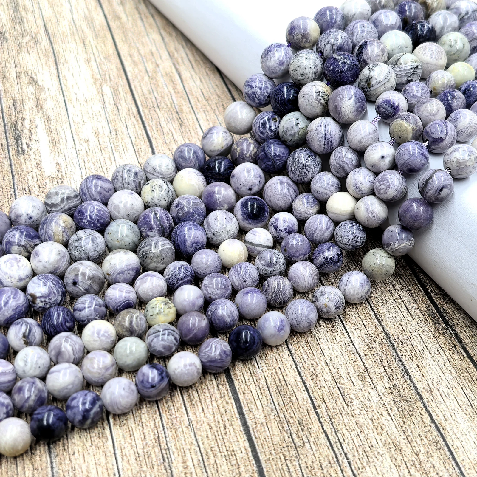 

Natural Purple Malachite Loose Beads 8-10mm Jewelry Making DIY Bracelet Gemstone Roundels for Crafting