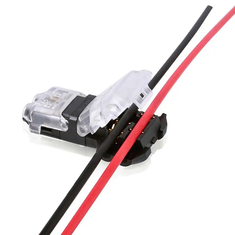 10Pcs Wire Cable Snap In T2 Connector: No-solder No-peel Quick Terminal Connections Joiners Auto Plug Electrical