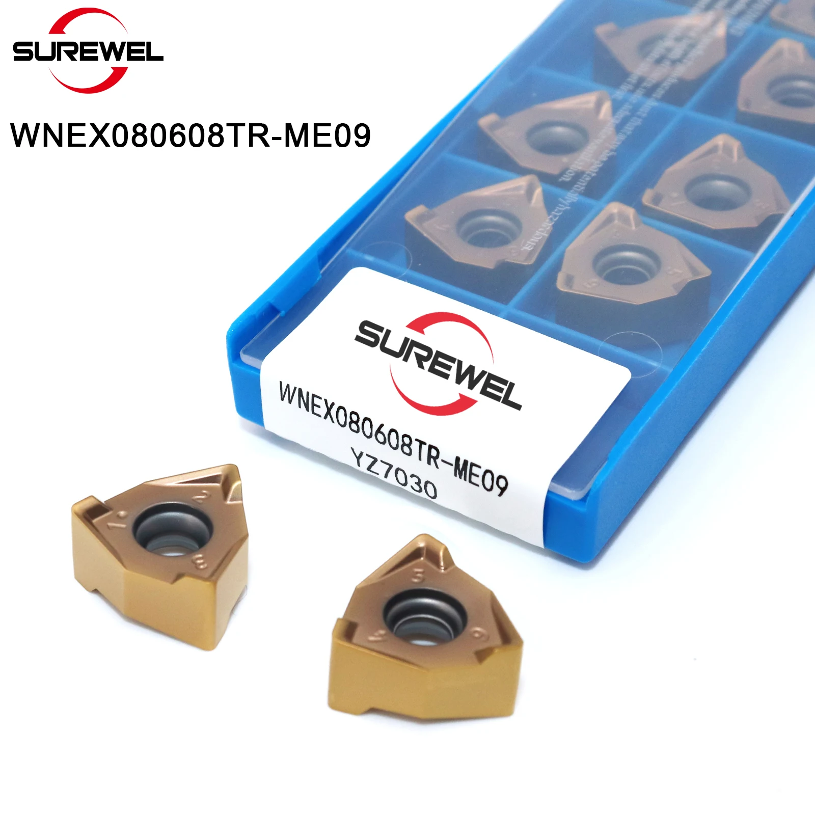 

SUREWEL 6 Angle WNEX080608TR High Efficiency Rough Cutting Face Milling Carbide high Feed Milling Compatible XNEX080612TR insert