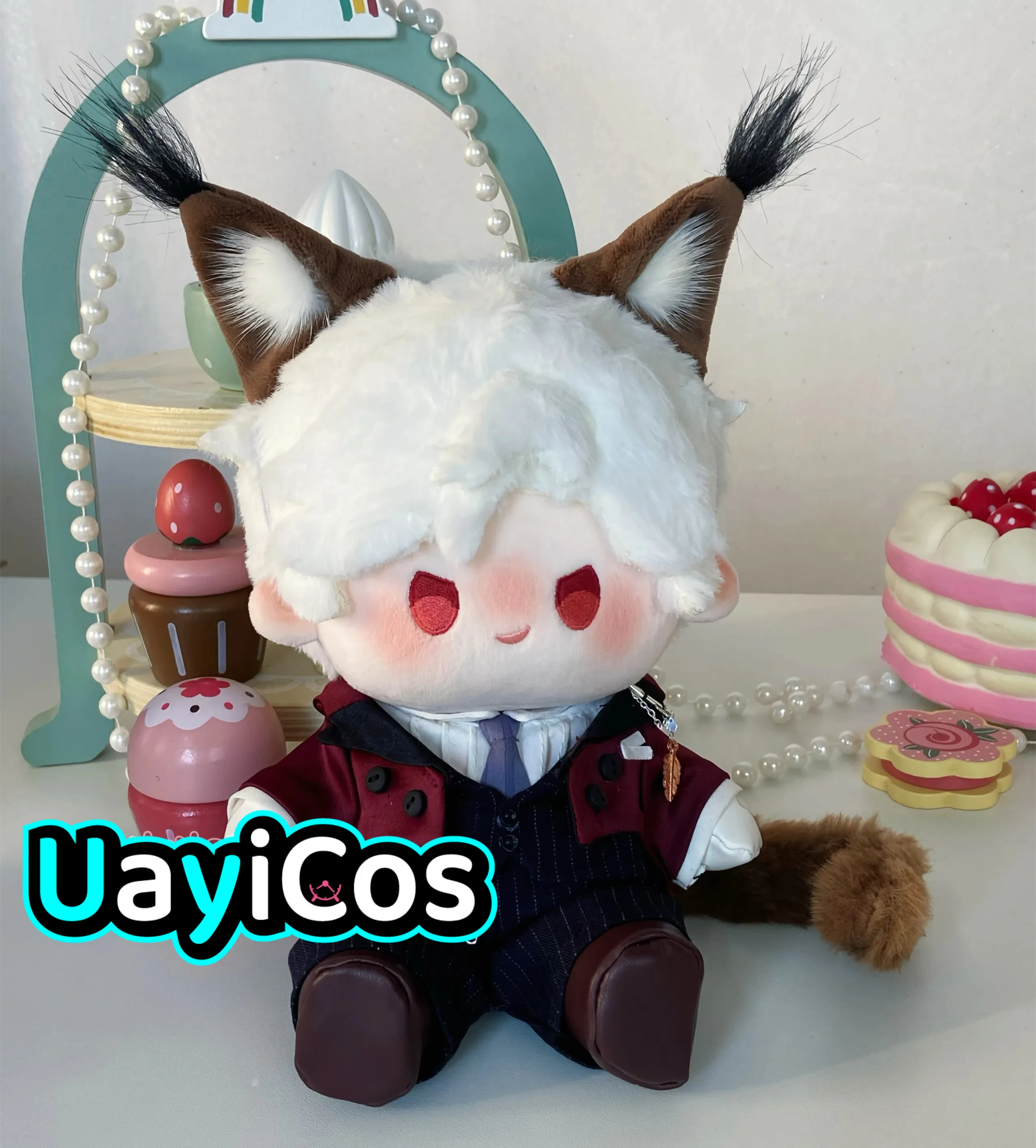 

20cm Doll Clothes Love and Deepspace Sylus Zayne Rafayel Caleb Xavier Ears Tail Coat Tie Gloves Shoes Suit Anime Toy Kids Gifts