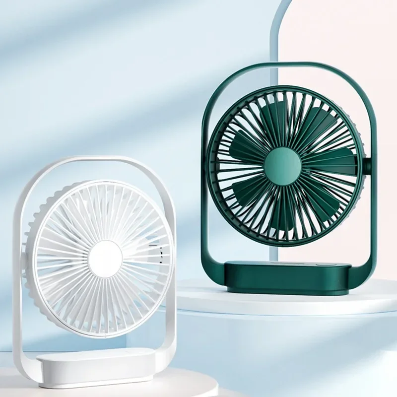 Portable Desktop Fan 4000mAh Battery Powerful Airflow Quiet Operation LED Night Light Easy to Clean Four-Speed Settings