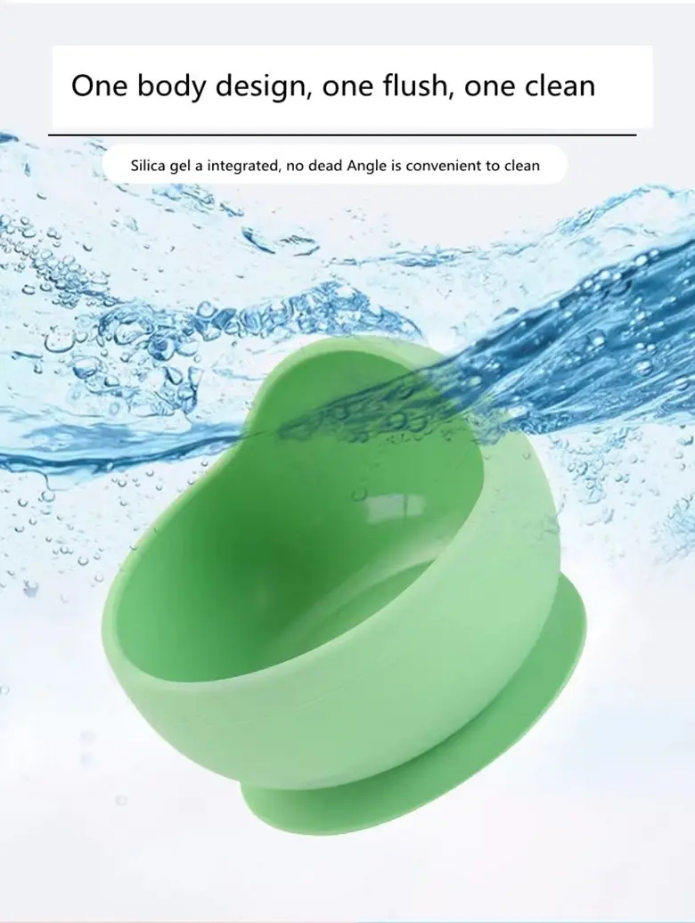 2PCS/Set Silicone Baby Feeding Bowl Tableware for Kids Waterproof Suction Bowl With Spoon Children Dishes Kitchenware Baby Stuff