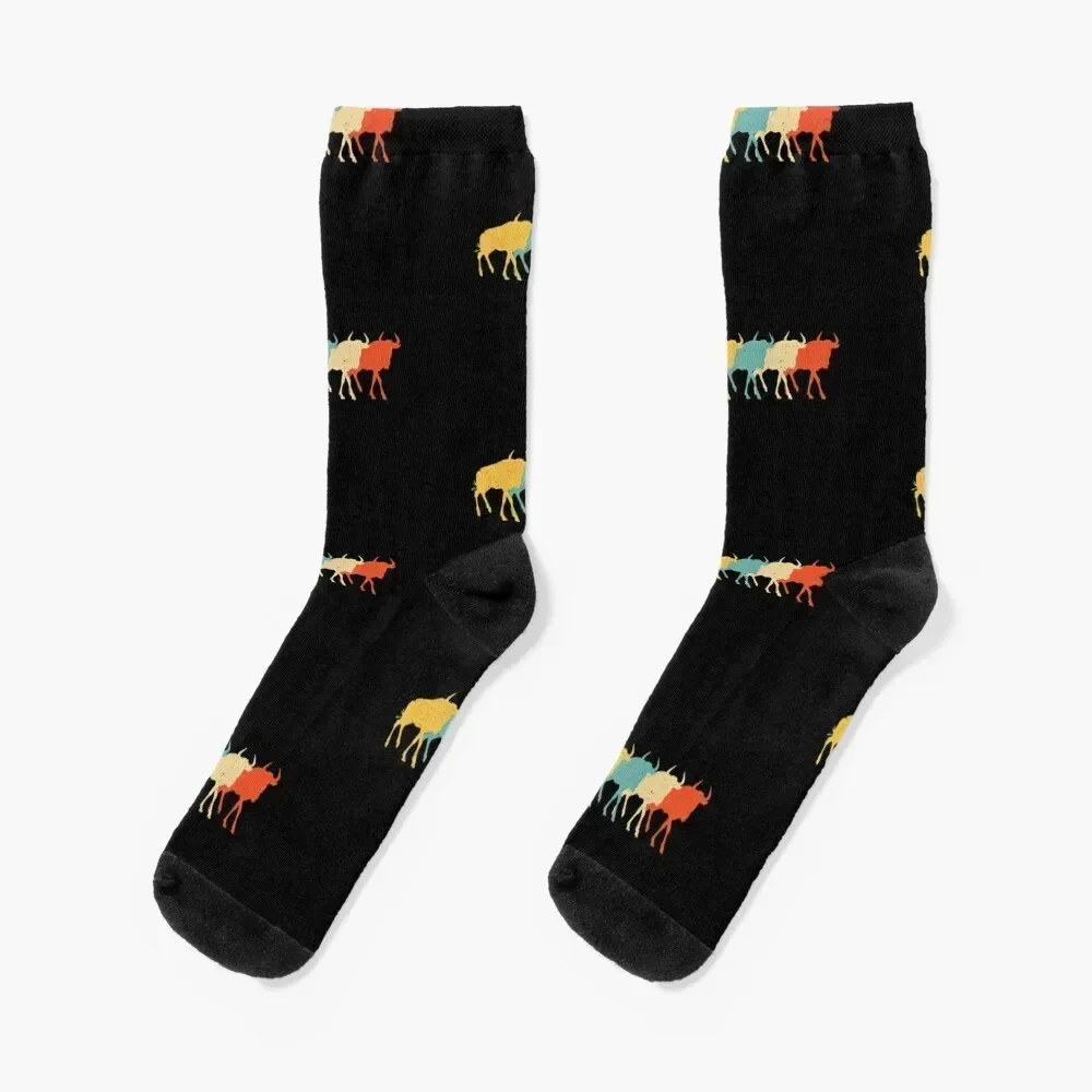 

Retro Wildebeest Animal Socks Novelties luxury soccer anti-slip Socks For Man Women's