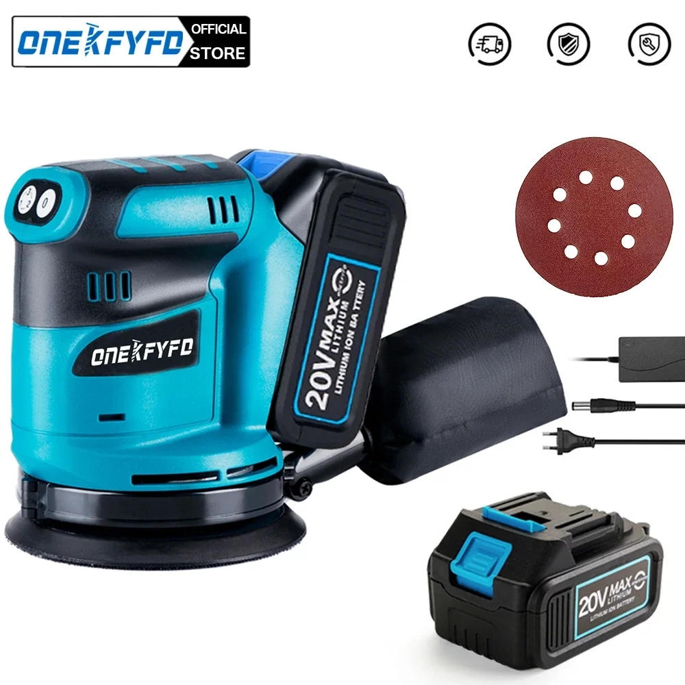 3 Speed Cordless Random Orbital Sander Wood Grinder Polishing Electric Grinding With Sandpaper For Makita 18V Battery