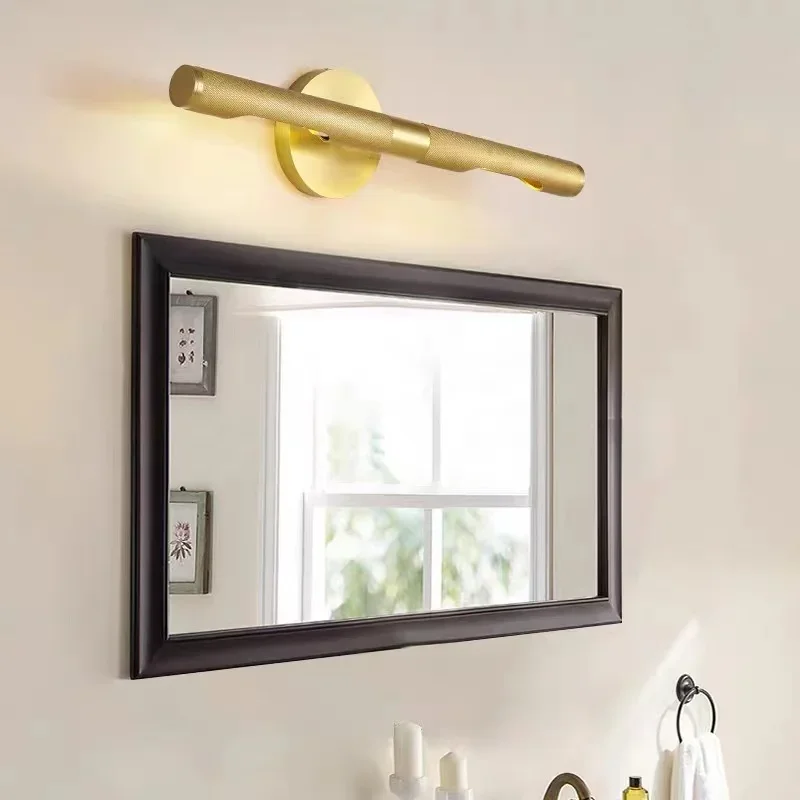 

full copper mirror headlights, retro mirror cabinets, bathrooms, washbasins, foyer hanging paintings, light luxury wall lights