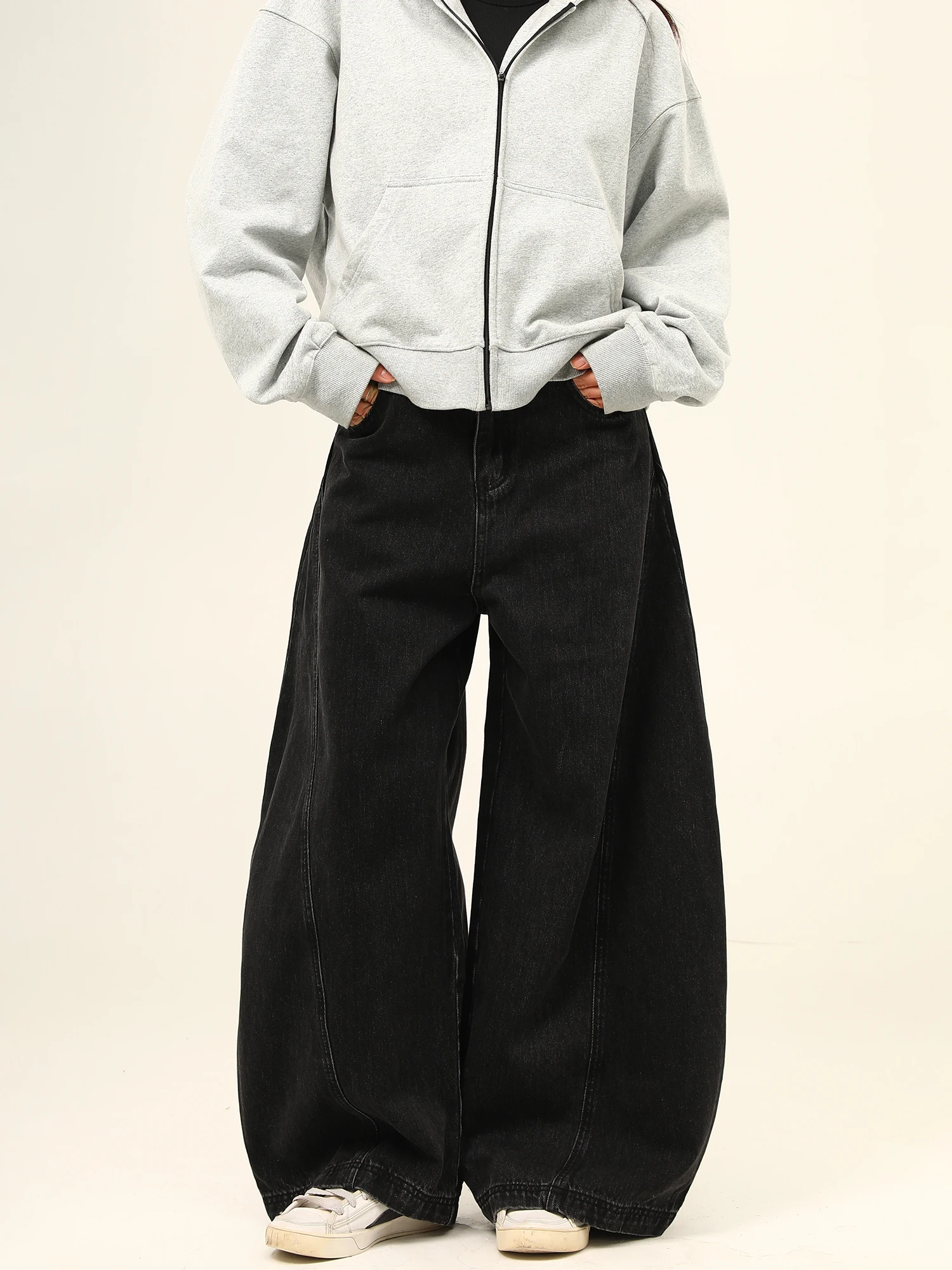 

Винтажные широкие джинсы с завышенной талией Bla Knife Свободный крой Женские повседневные джинсовые брюки с открытой спиной от Tag]]