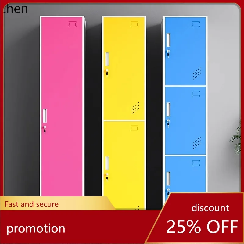ZML Steel Office Single Door Metal Locker Cabinet Employee Single Dormitory Storage Cabinet with Lock Bathroom Changing Cabinet
