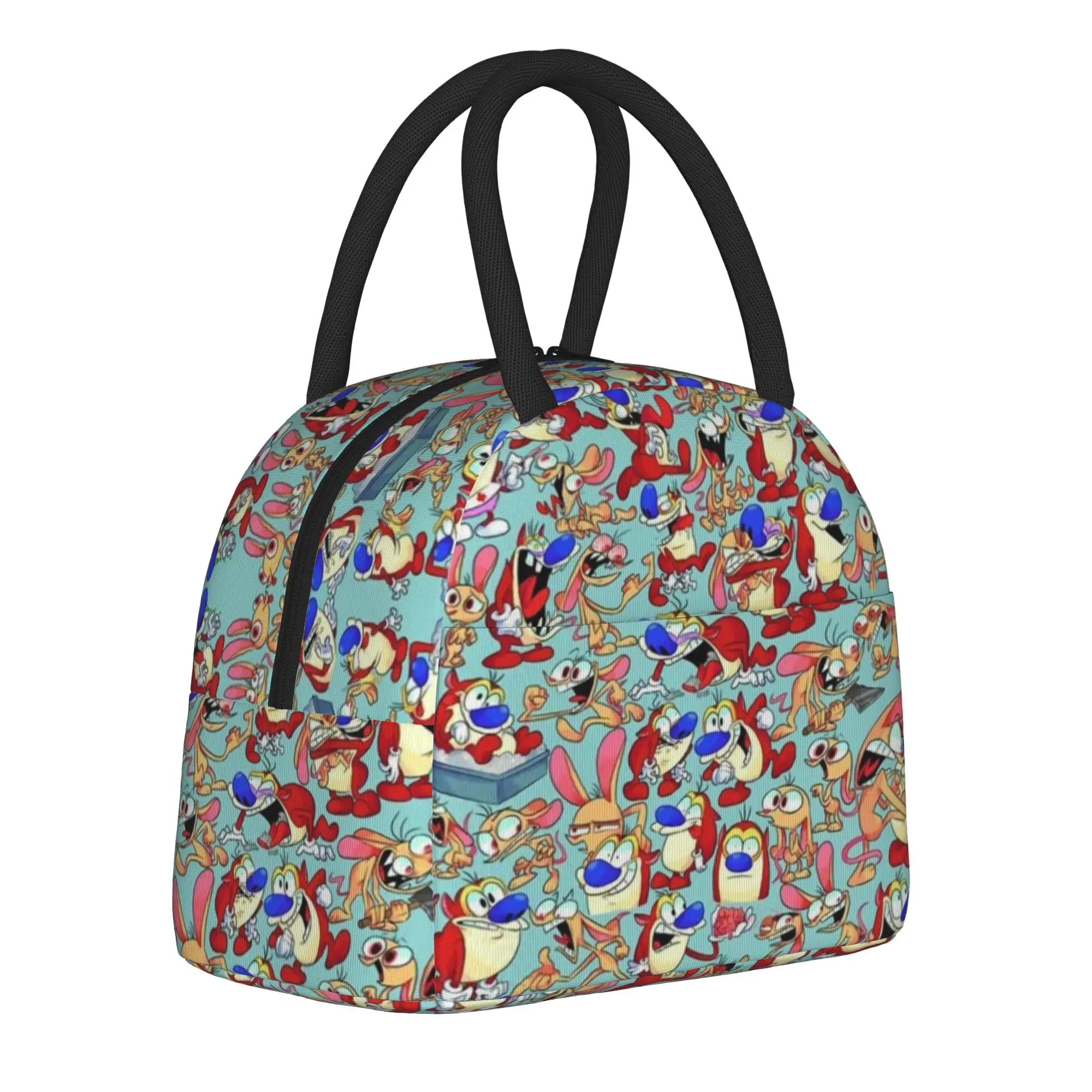 Duo Rucksack Ren & Stimpy  Thermal Insulated Lunch Bag Portable Food Bag Container Men Women Thermal Cooler Lunch Boxes