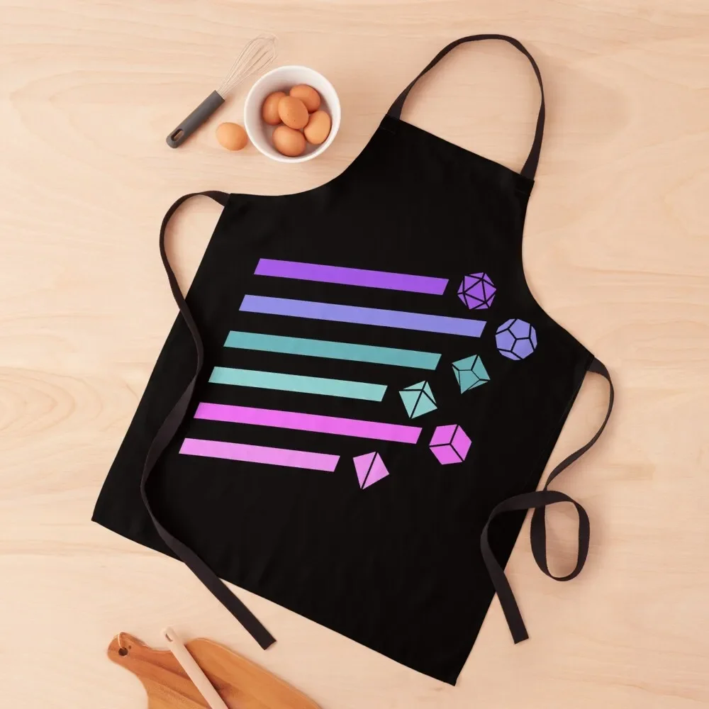 

Vaporwave Dice Set Tabletop RPG Apron Kitchen Tools Accessories Korean Kitchens Woman Cooking Clothes Apron