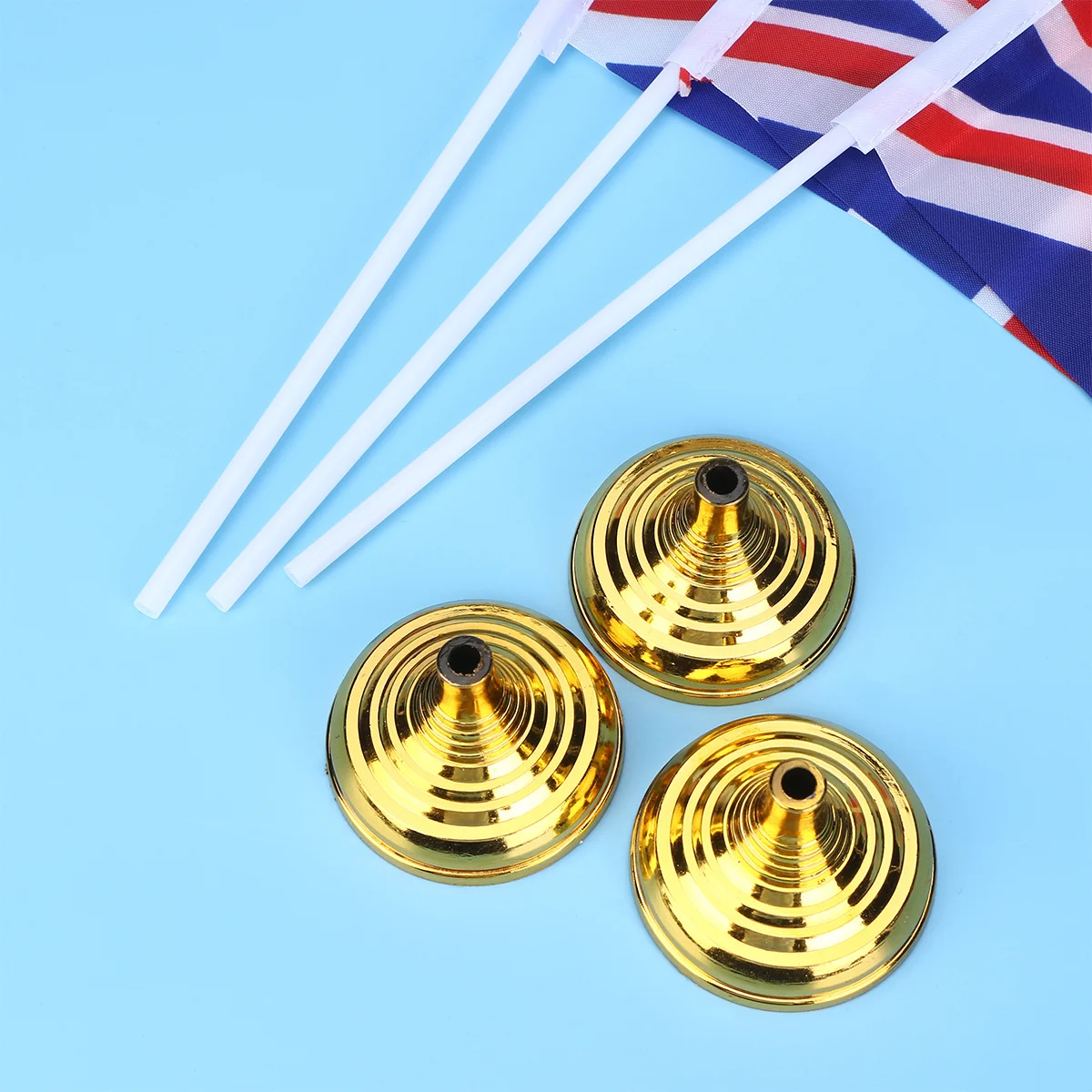 

30pcs Britain Desktop 30 Gold Round Base Uv Resistant Vivid Color Double Stitched Desk Decor For Parties Festivals Military Uk