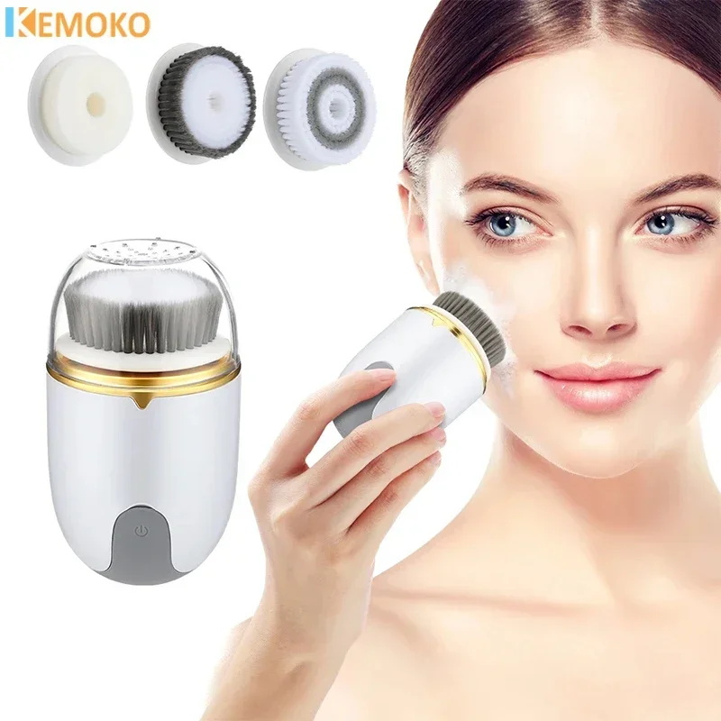 lectric Facial Cleansing Brush 360 Rotate Deep Cleanser 3 in1 Pore Cleaner Soft Exfoliating Brush Automatic Deep Clean care Tool