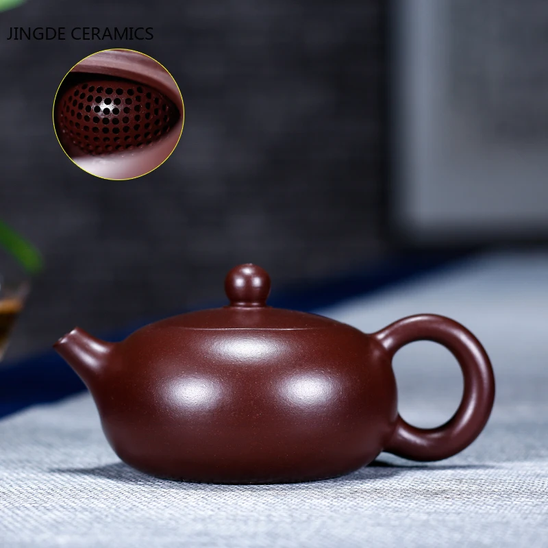 1pc Hand Painted Flowers and Birds  Yixing Tea Pot Handmade Purple Clay Stone Scoop Teapot Beauty Kettle Teaware Tea Ceremony