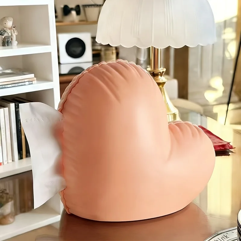 Heart-Shaped Tissue Box Living Room Tabletop Ornament Office Wedding Celebration Tissue Case Gift Kitchen Organizers Decorate