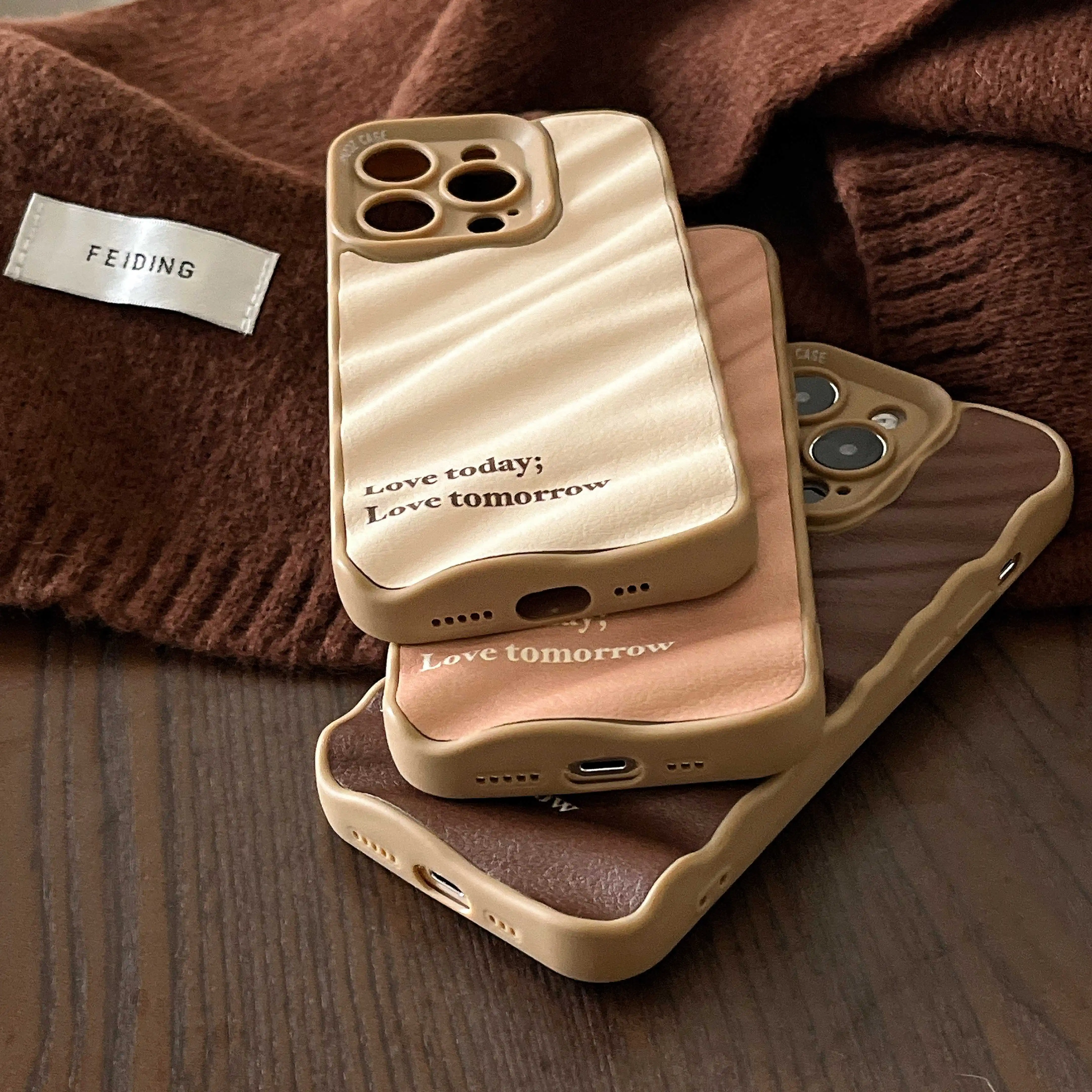 Wavy veneer Solid stripe pattern for iPhone 14Pro 14 14Promax 13Promax 13Pro 13 15 15Pro 12 12Promax 11 15Promax soft shell