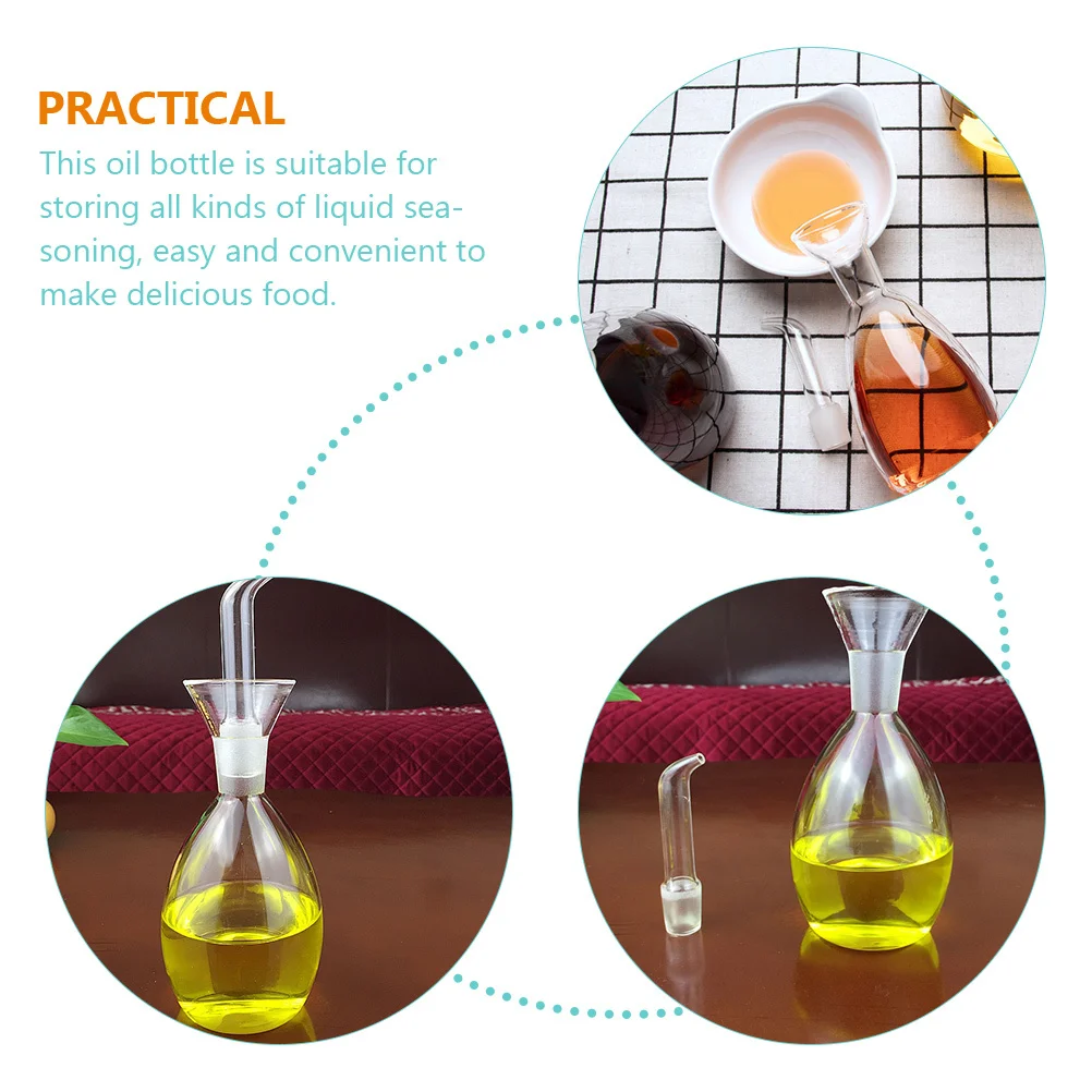 

Glass Oil Container Transparent Condiment Bottle with Spout for Olive Vinegar Soy Sauce Oil and Vinegar Dispenser