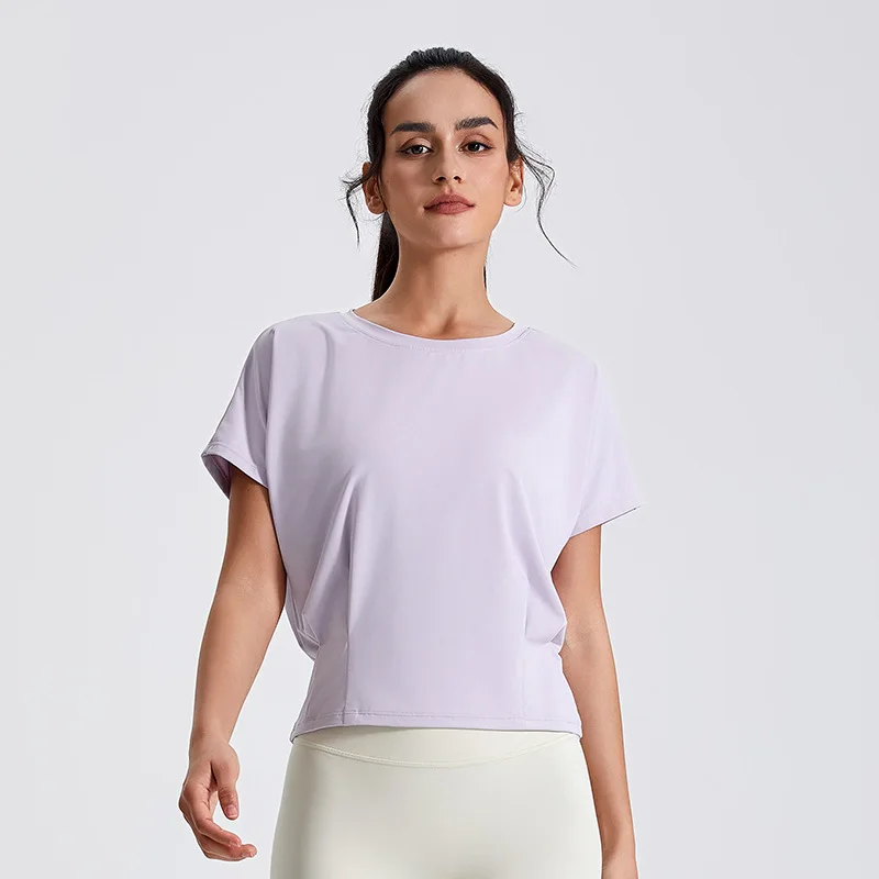

Women's casual Yoga T-shirts Dry Quick Breathable Gym Shirts Blouse Fitness Running Short Sleeve Tops Workout Training Sports