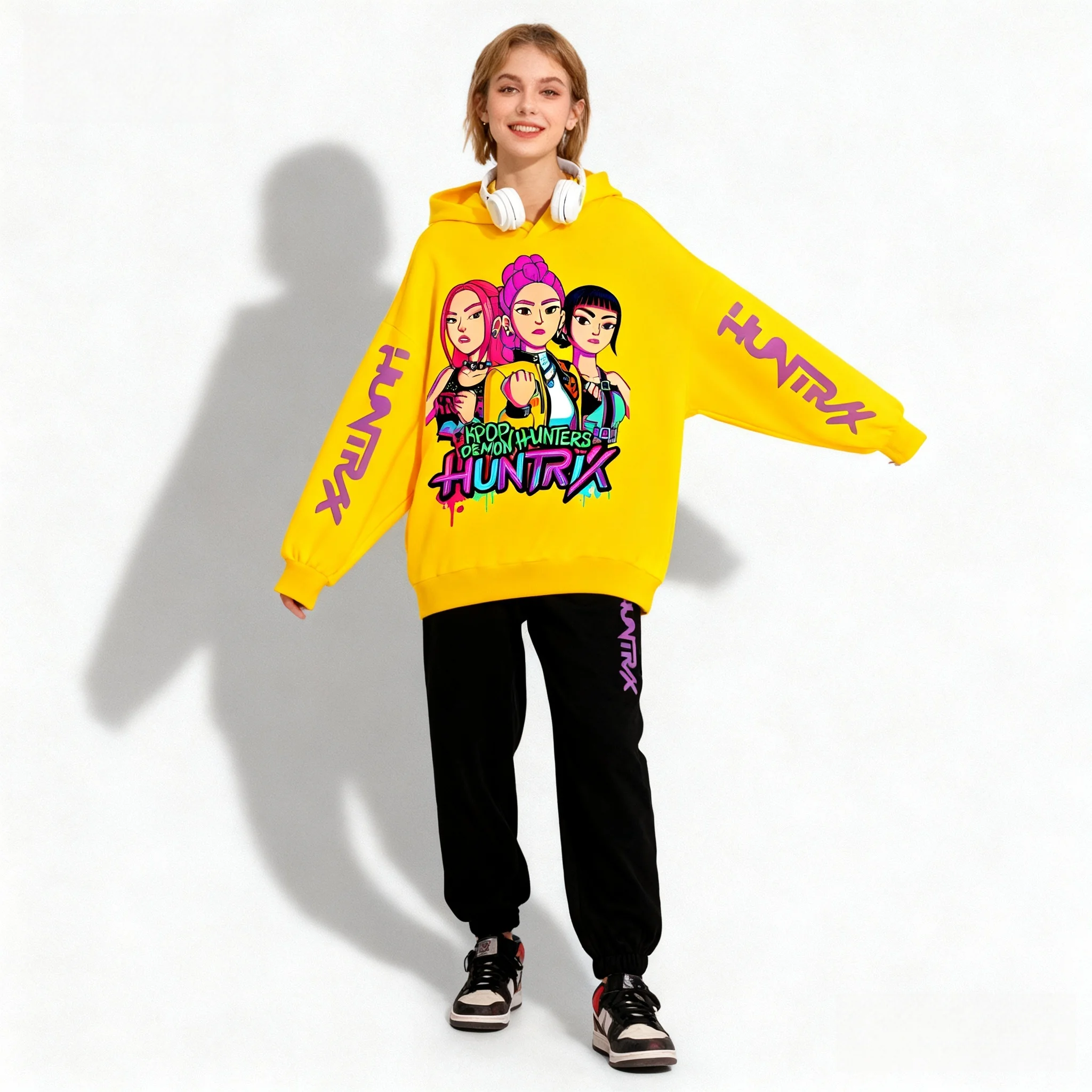 

25/26 KPOP Аниме Witch Hunt Team осенне-зимний комплект с капюшоном, милый и крутой комплект большого размера, подходит для взрослых и детей