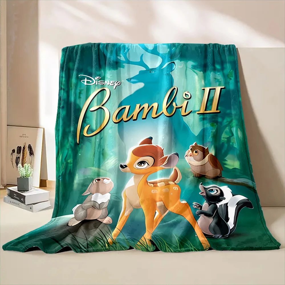 Disney Bambi Fawn Cartoon Soft Flannel Fluffy Throw Camping Blanket for Children Sofa Throw Thin Blanket Fashion Gift Floppa