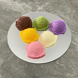 Scoop Colorful Pink White Chocolate Orginal Faux Food Model Realistic Dessert Dim Display Ice Cream Ball Set Diy Props