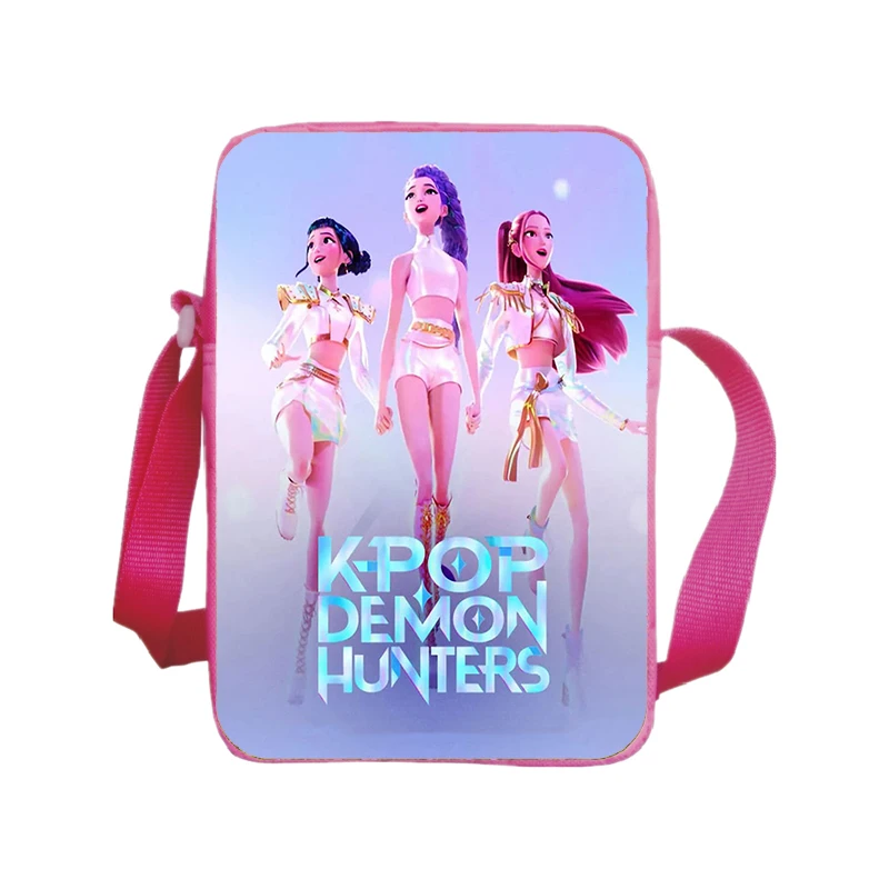KPop شيطان الصيادين حقيبة كتف المرأة حقائب كروسبودي فتاة ثلاثية الأبعاد طباعة مربع حقيبة ساعي الهاتف المحمول الحقيبة هنتركس حقيبة يد هدية