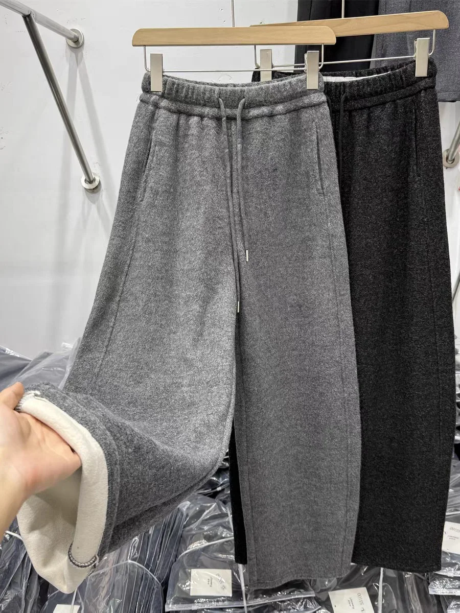 

Thiened Fce Winter Wide Leg Pants Women's Casual Trousers Elastic Waisand Loose Fit Comfortable Large Size Coat Hanger