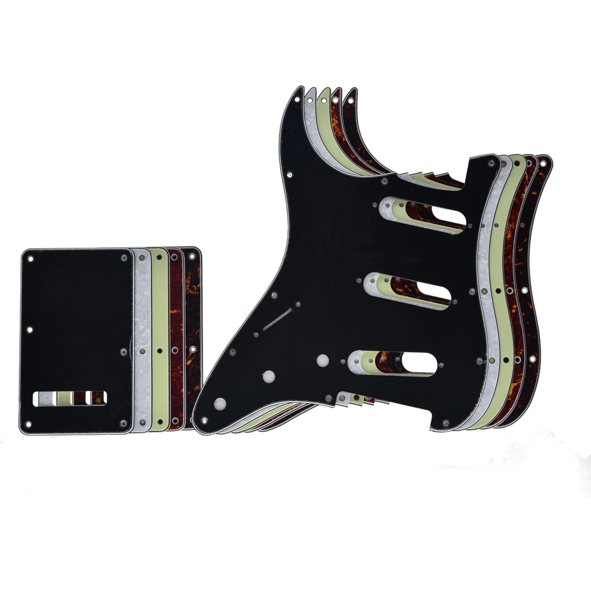 KAISH Lefty ST Strat SSS Pickguard Left Handed Tremolo Backplate Trem Cover Set for American Stratocaster