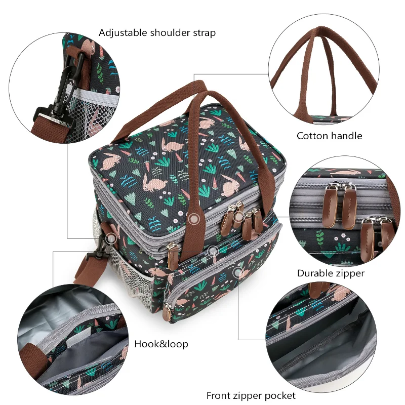 Multifunctional Lunch Bag Waterproof and Insulated Outdoor Meal Tote Bag Picnic Basket Camping Kitchen Cooler Box Bolsa Nevera