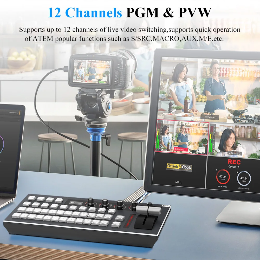 KATOVJJTS VMix ATEM OBS لوحة مفاتيح لوحة المفاتيح البث المباشر لوحة التحكم فيديو خلاط نظام المؤتمرات لوحة مفاتيح الصوت #3