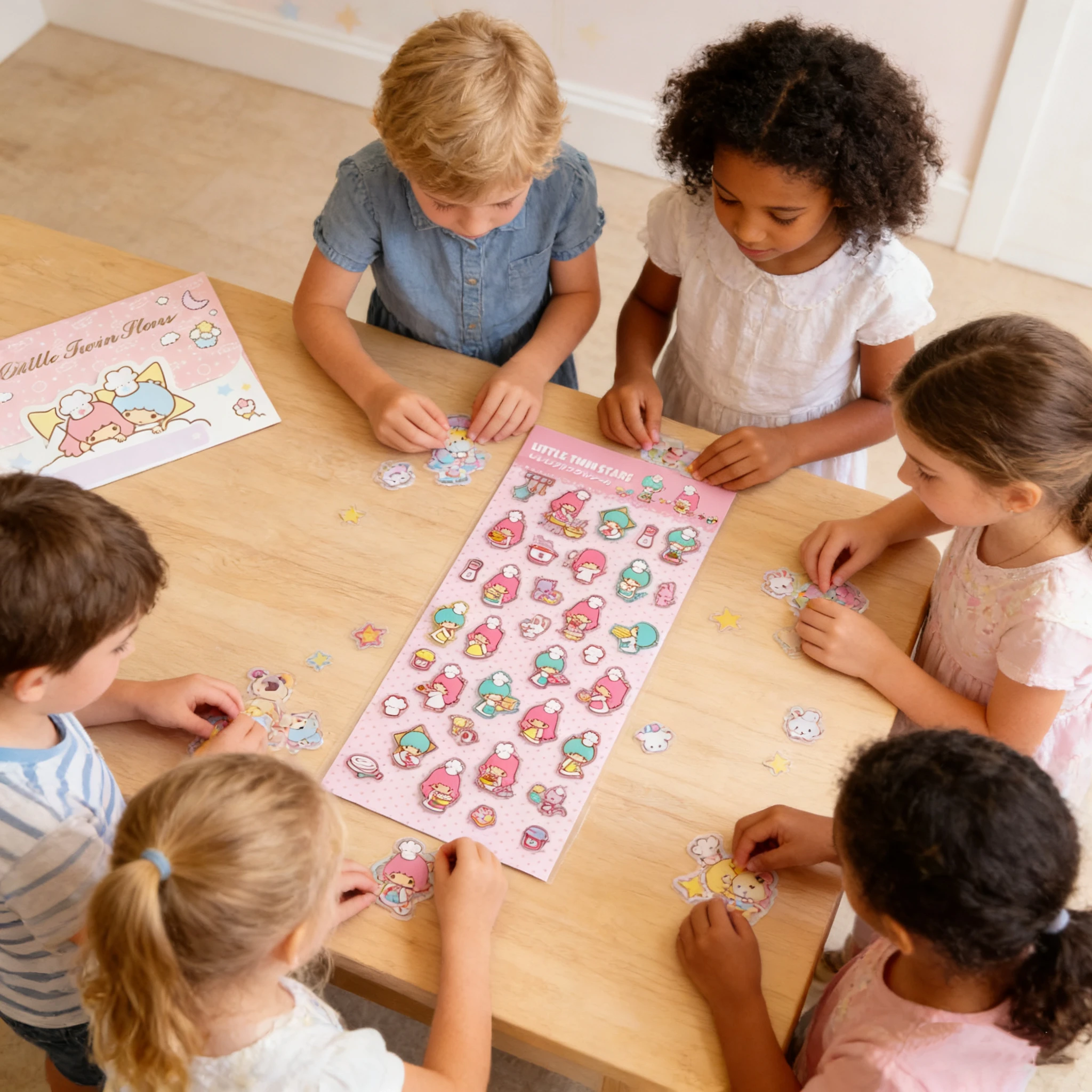 

2026 Sanrio Little Twinstars Sugarbunnies Прозрачные рельефные кристальные наклейки-конфетки для девочек, для дневников и блокнотов, декоративная клейкая бумага