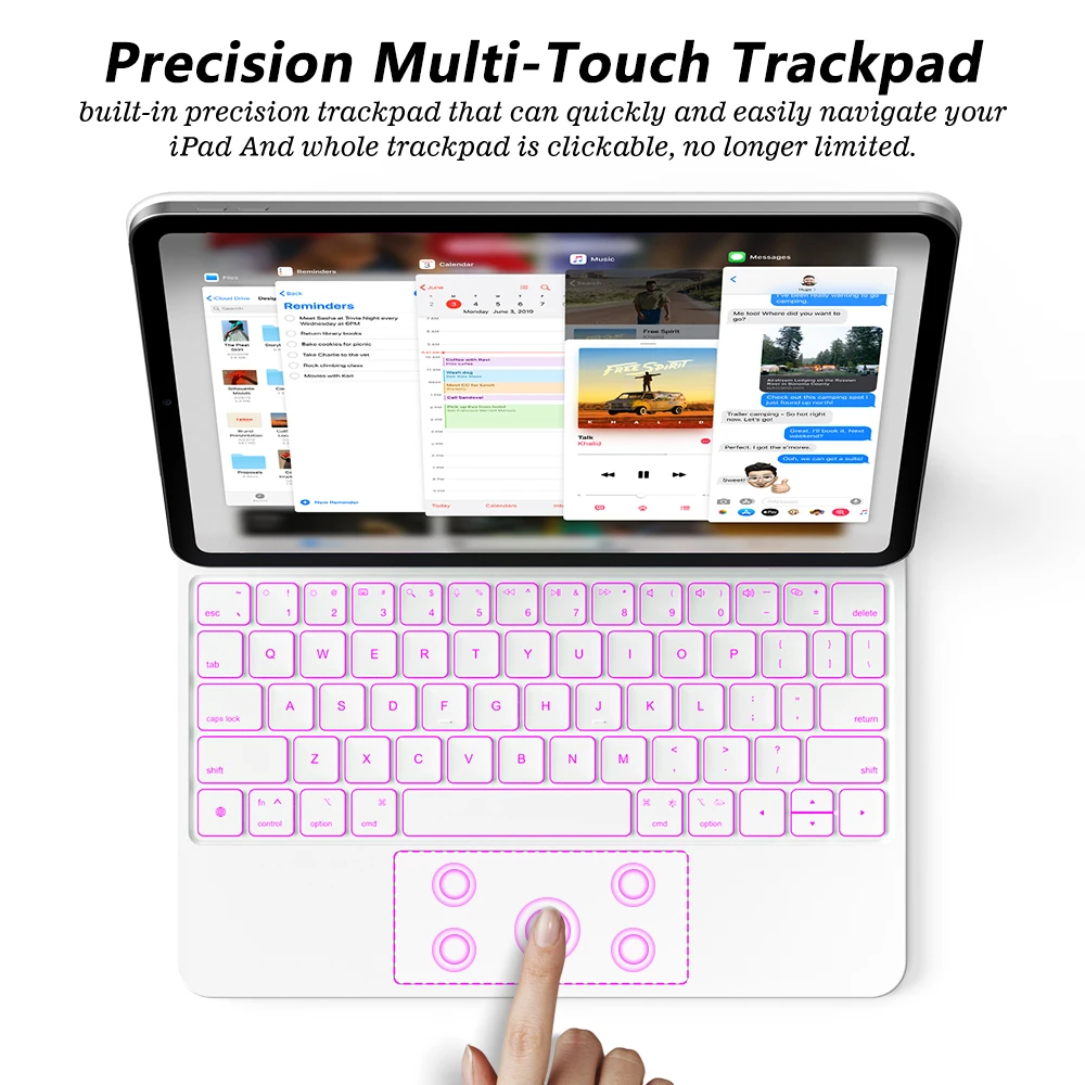 Imagem -04 - Teclado Mágico Display Lcd Multi-touch Trackpad Capa Ipad Pro 11 Pro 13 2024 m4 ar ar Pro 12.9