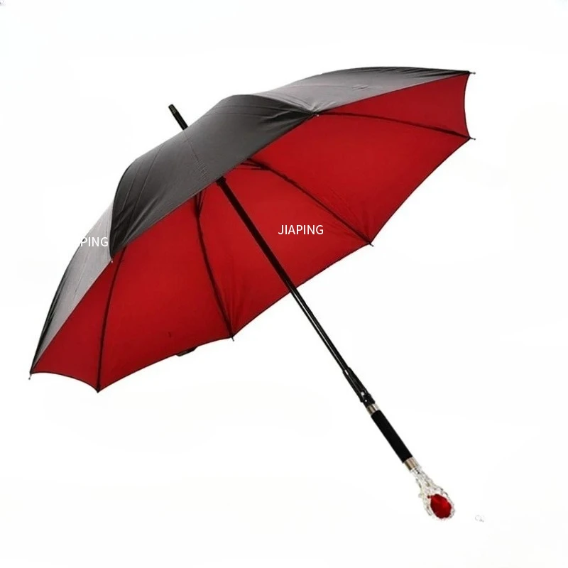

Suitable for Luxury Long Handle 2-In-1 Sturdy Windproof UV Protection Walking Cane Stick Umbrella Hiking