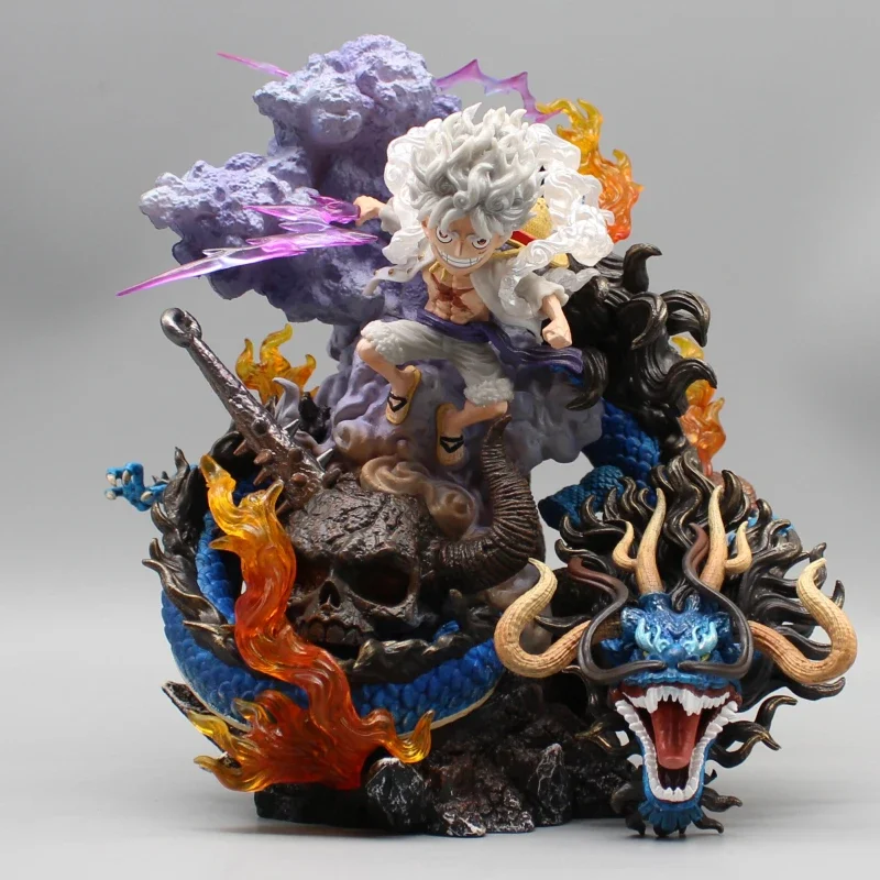 One Piece Gk Lost Ghost Island Decisive Battle Nika Luffy Vs Kaido Dragon Anime Ornaments Vehicle Chassis Figure Model Toys