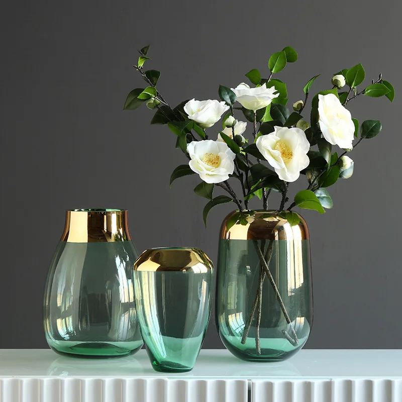 Nordic Light Luxury Transparent Glass Vase Decoration, Flower Arrangement, Water Culture Flower Set, Home Soft Decoration