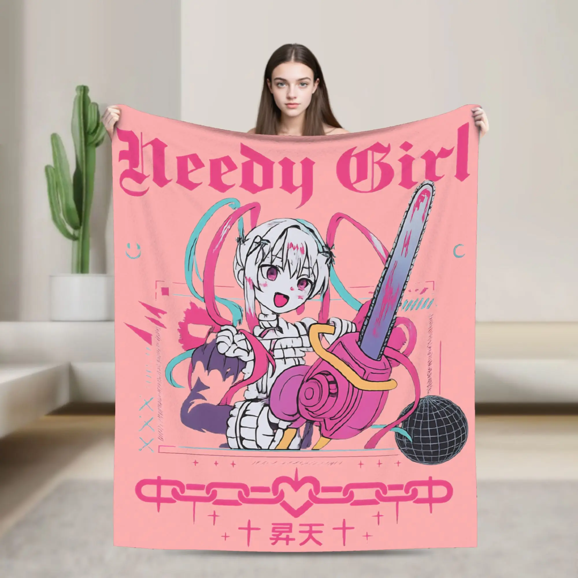 

Needy Streamer Warm Blanket Child Plush Throw Blanket Fashion Couch Chair Flannel Bedspread Sofa Bed Cover